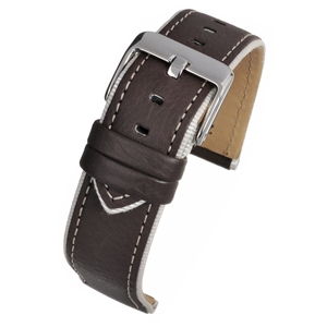 Brown With Cream Trim Watch Strap Modern Finish With a Contrasting Edge 18mm
