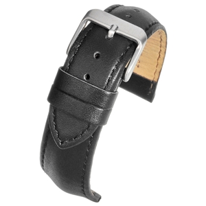 Black Calf Watch Strap Upper Padded With Triangular Profile 18mm