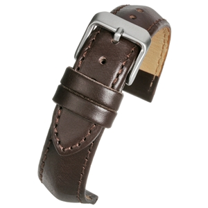 Brown Calf Watch Strap Upper Padded With Triangular Profile 22mm