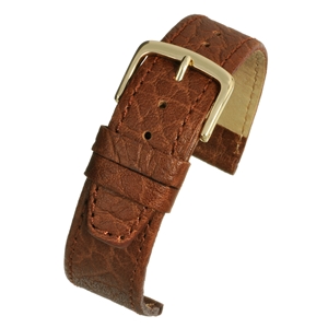 Brown Watch Strap Vegetable Tanned Leather With a Stitched Edge 12mm