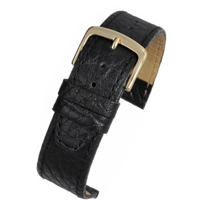 Black Watch Strap Vegetable Tanned Leather With a Stitched Edge 12mm
