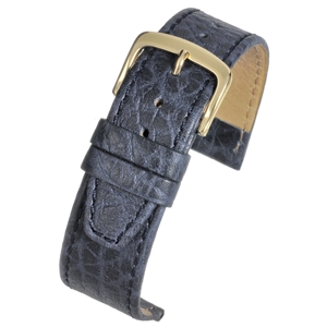 Blue Watch Strap Vegetable Tanned Leather With a Stitched Edge 14mm