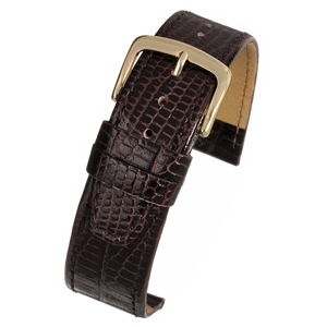 Traditional Lizard Grain With Nubuck Lining Watch Strap 10mm.  Brown