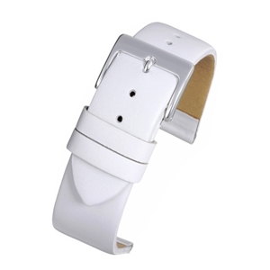 White Leather Calf Watch Strap 14mm Extra Long