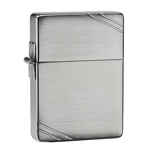 Zippo Brushed Chrome Lighter 1935 Replica With Slashes