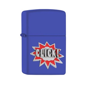 Zippo Lighter, Royal Blue Matte, Click