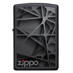 Zippo Lighter, Black Abstract Design