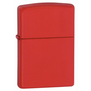 Zippo Red Matte Lighter (No Zippo Logo)