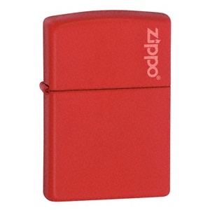 Zippo Red Matte Lighter With Zippo Logo