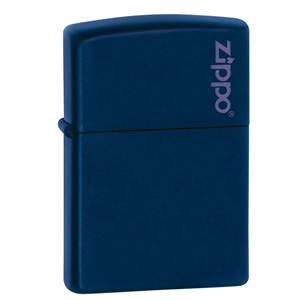 Zippo Navy Blue Matte Lighter With Zippo Logo