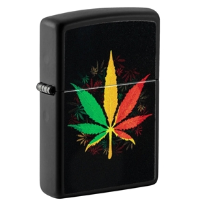 Zippo Lighter, Rasta Cannabis Design
