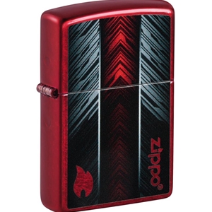 Zippo Lighter Red And Gray Zippo Design (49903)