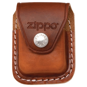 Zippo Brown Leather Lighter Pouch With Clip LPCB