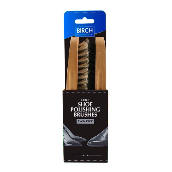 BIRCH Twin Pack Shoe Brush Large Size