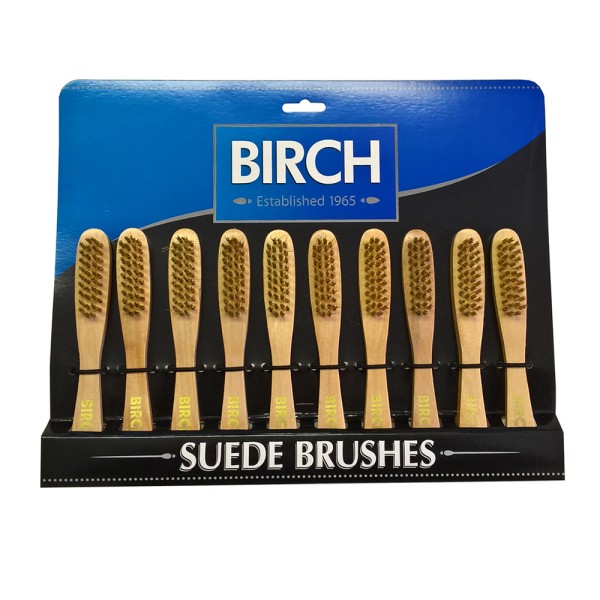 BIRCH Wood Handle Suede Brush On Display Card