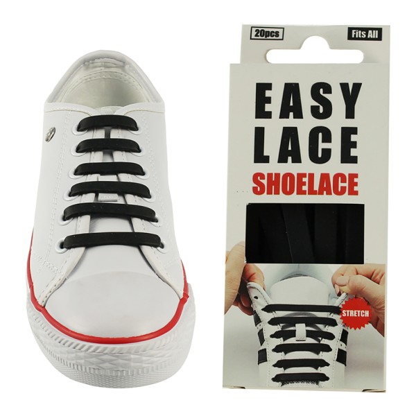 Easy Lace Silicone Shoelaces - Flat - Box Of 20 Pieces