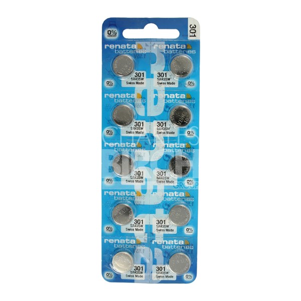 Renata Multipack Batteries 301 Silver Oxide, Low Drain 1.55V