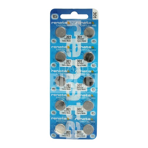 Renata Multipack Batteries 301 Silver Oxide, Low Drain 1.55V