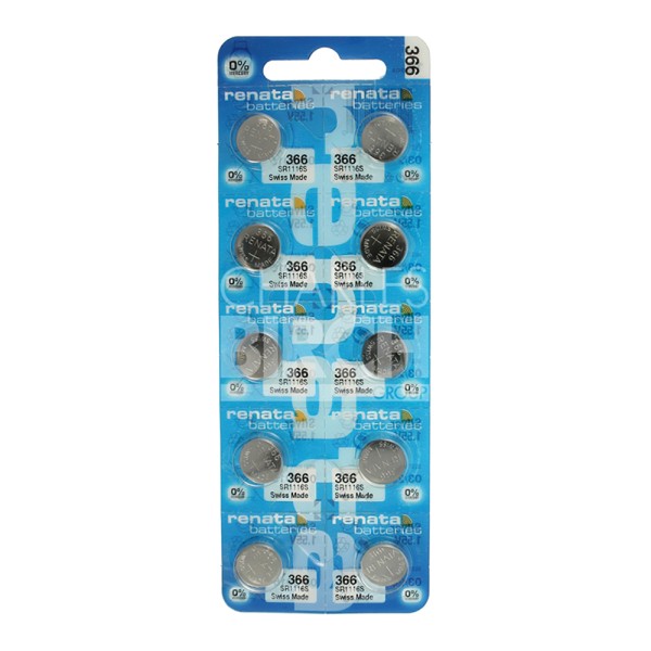Renata Multipack Batteries 366 Silver Oxide, Low Drain 1.55V