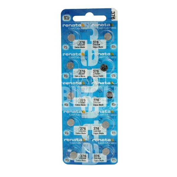 Renata Multipack Batteries 376 Silver Oxide, High Drain 1.55V