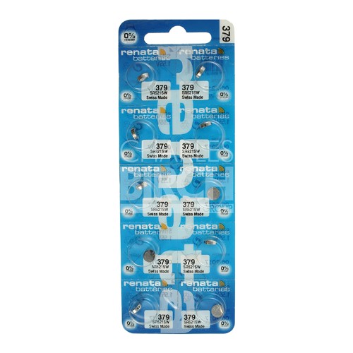 Renata Multipack Batteries 379 Silver Oxide, Low Drain 1.55V
