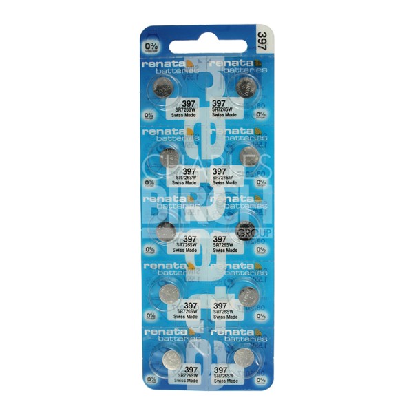 Renata Multipack Batteries 397 Silver Oxide, Low Drain 1.55V