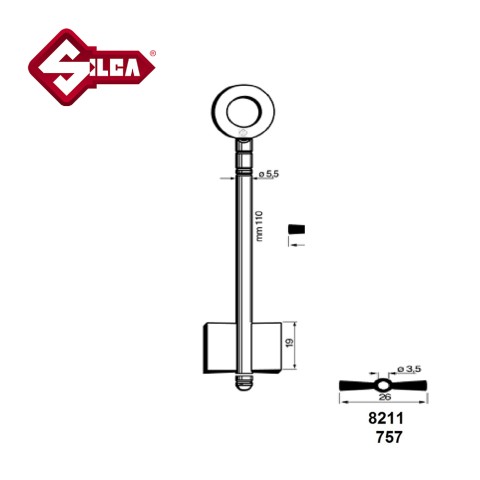 Silca 8211 Female Safe Key SKS 1613G HD 8211