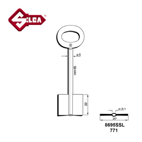 Silca 8695SSL Female Safe Key  