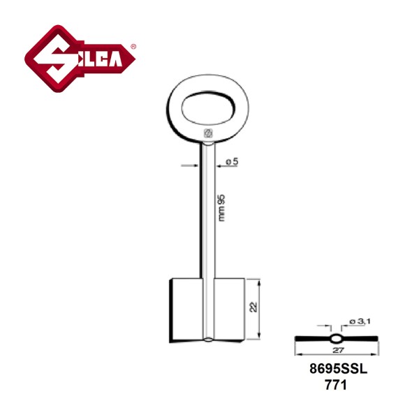 Silca 8695SSL Female Safe Key  