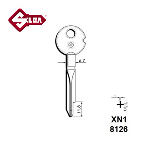 Silca XN1 Nemef Cylinder/safe Blank 