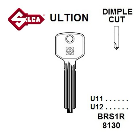 Silca BRS1R Dimple Security Blank JMA BRN1D HD BRS1R