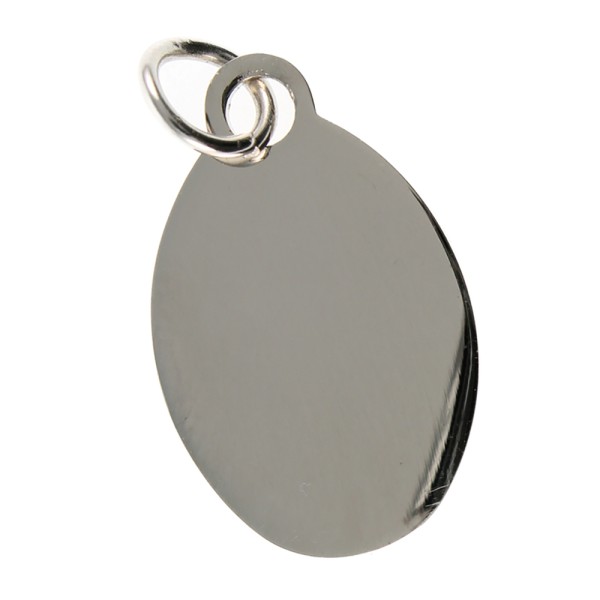 Small Polished Oval Tag For Engraving Message 15 x 19mm