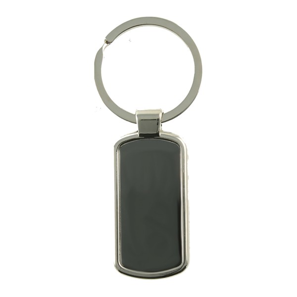 Long Straight Metal Bar Keyring With Engraving Panel