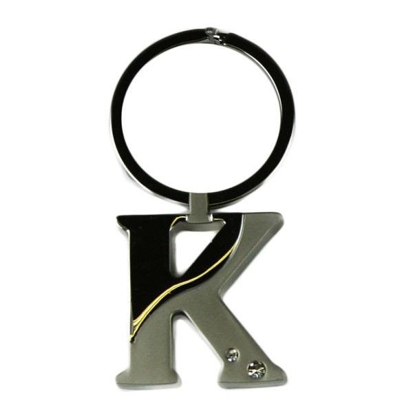 Alphabet Key Ring With Crystal Letter K