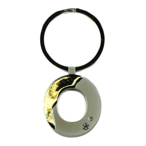 Alphabet Key Ring With Crystal Letter O