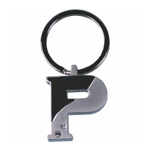 Alphabet Key Ring With Crystal Letter P