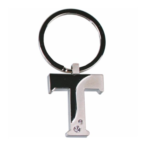 Alphabet Key Ring With Crystal Letter T