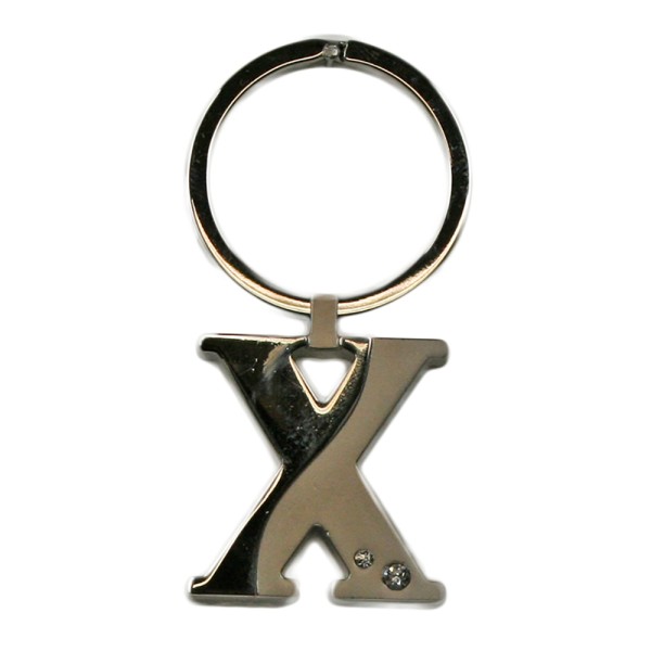 Alphabet Key Ring With Crystal Letter X