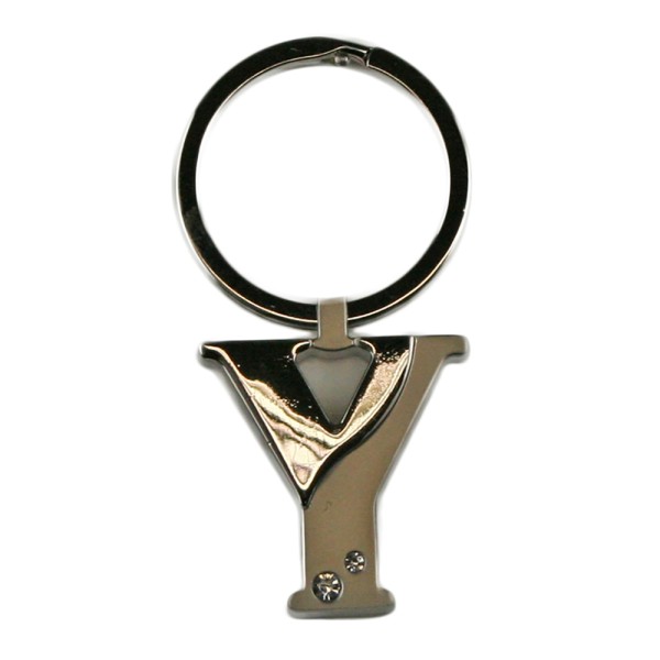 Alphabet Key Ring With Crystal Letter Y