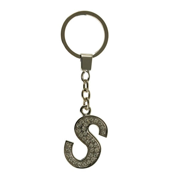 Clear Crystal Alphabet Keyring Letter S. Special Clearance Promotion Whilst Stocks Last.