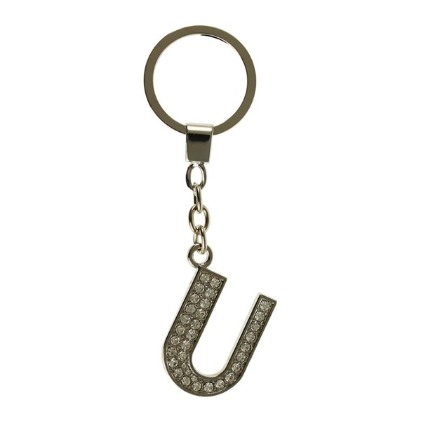 Clear Crystal Alphabet Keyring Letter U. Special Clearance Promotion Whilst Stocks Last.