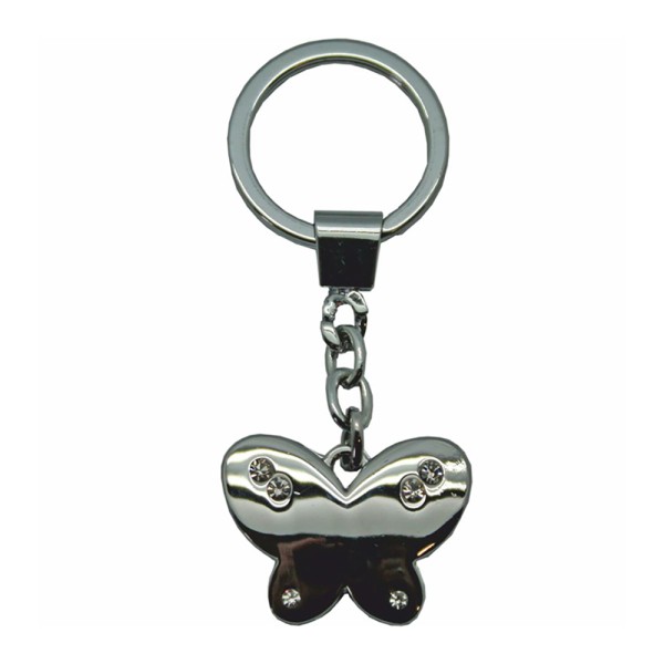 Butterfly With Crystals Key Ring 