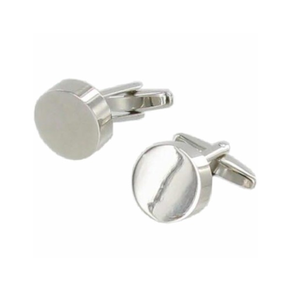 Cufflinks Plain Round Faux Leather Box