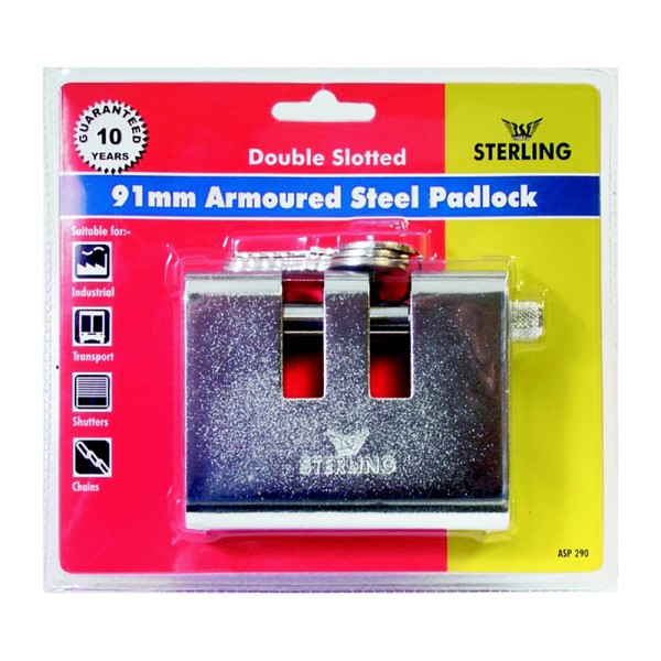 ASP290 Armoured Steel Shutter Double Slot Lock 91mm 50.83