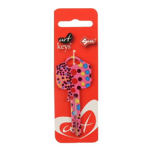 Art Key 5998 UL054 Fucshia Bubbles 282 On Red Silca Card