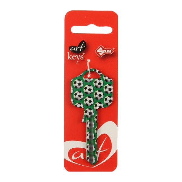 Art Key 5998 UL054 Footballs On Green B30 On Red Silca Card
