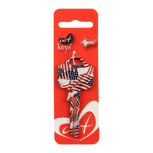 Art Key 5998 UL054 Stars And Stripes F14 On Red Silca Card