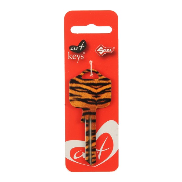 Art Key 5998 UL054 Tiger Fur F16 On Red Silca Card