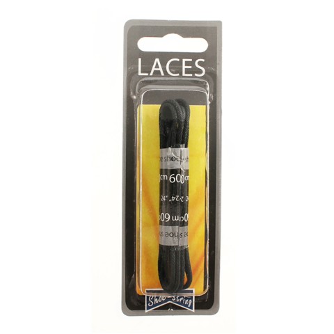 Shoe-String Blister Pack Laces 60cm Round Wax (6 Pairs)