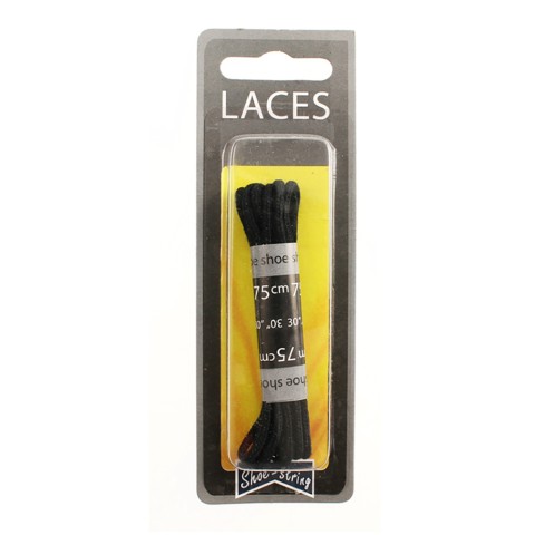 Shoe-String Blister Pack Laces 75cm Round (6 Pairs)